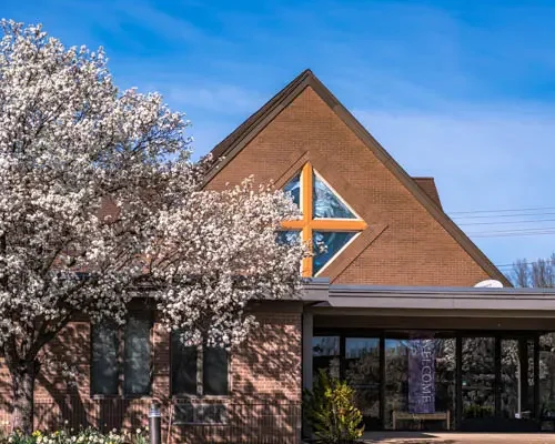 King of Kings Lutheran Church exterior entrance in Fairfax VA