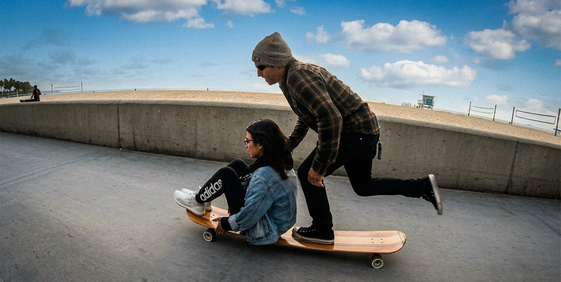 Two skateboarders