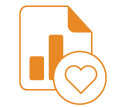 Chart illustration with heart