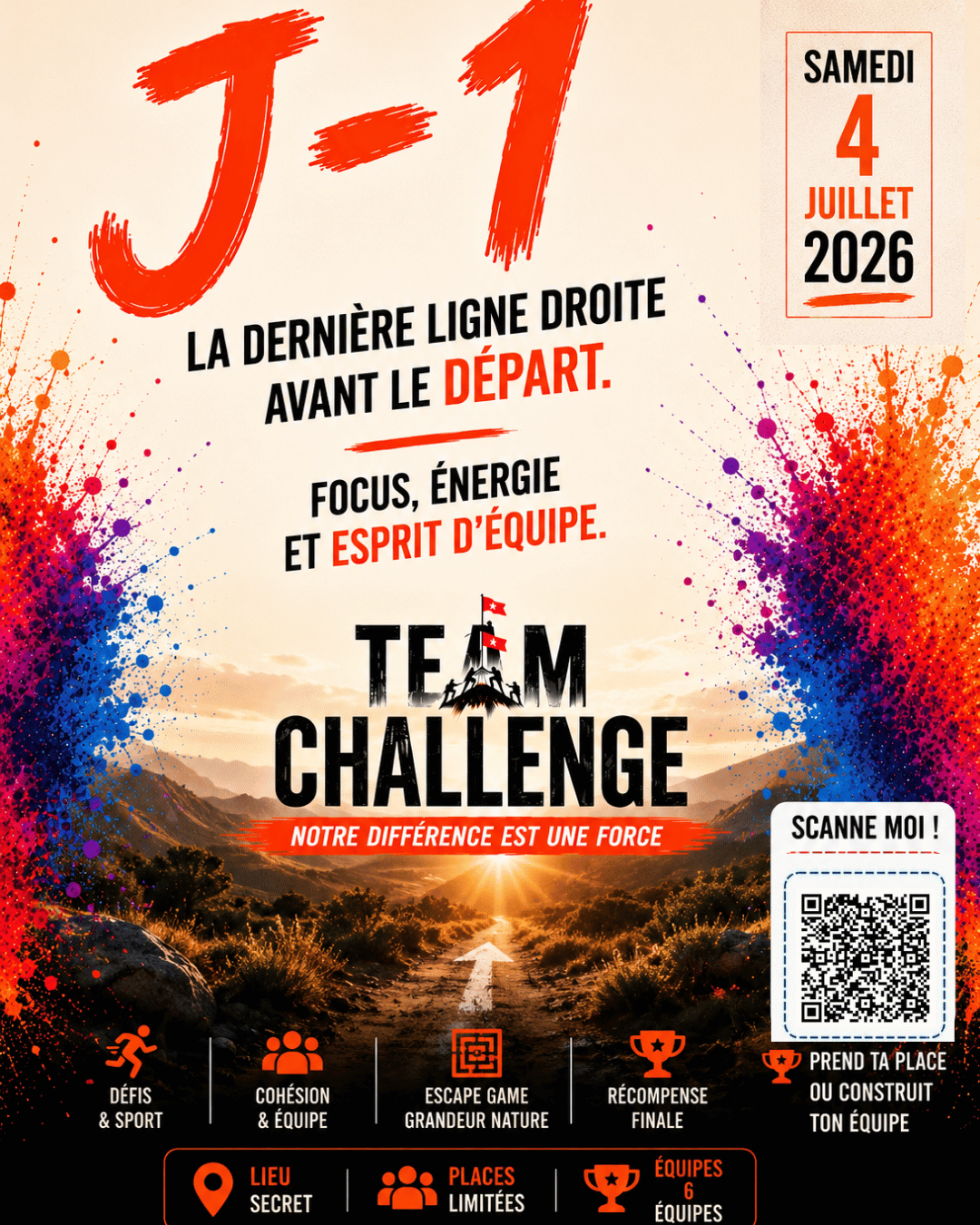 Affiche Team Challenge 2026, dernière ligne droite avant le départ