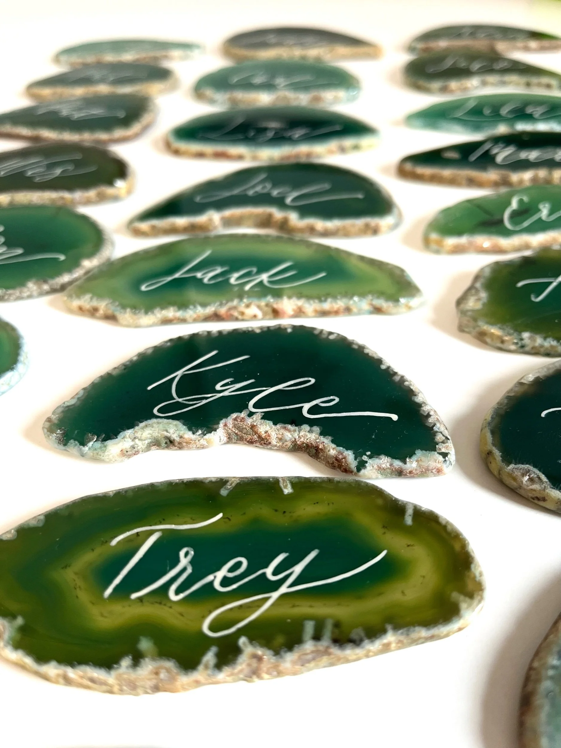 Agate calligraphy keepsake