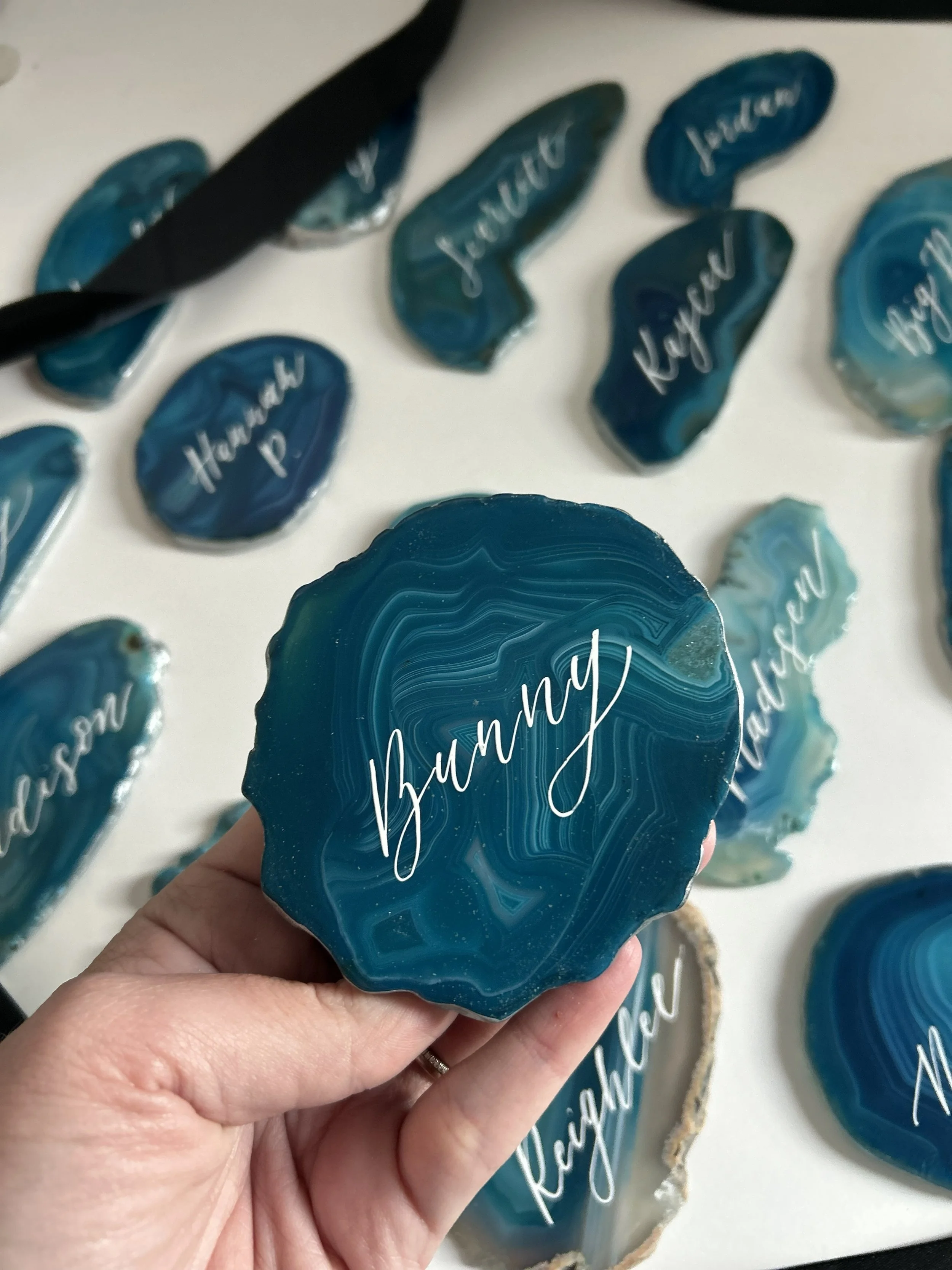 Agate calligraphy keepsake