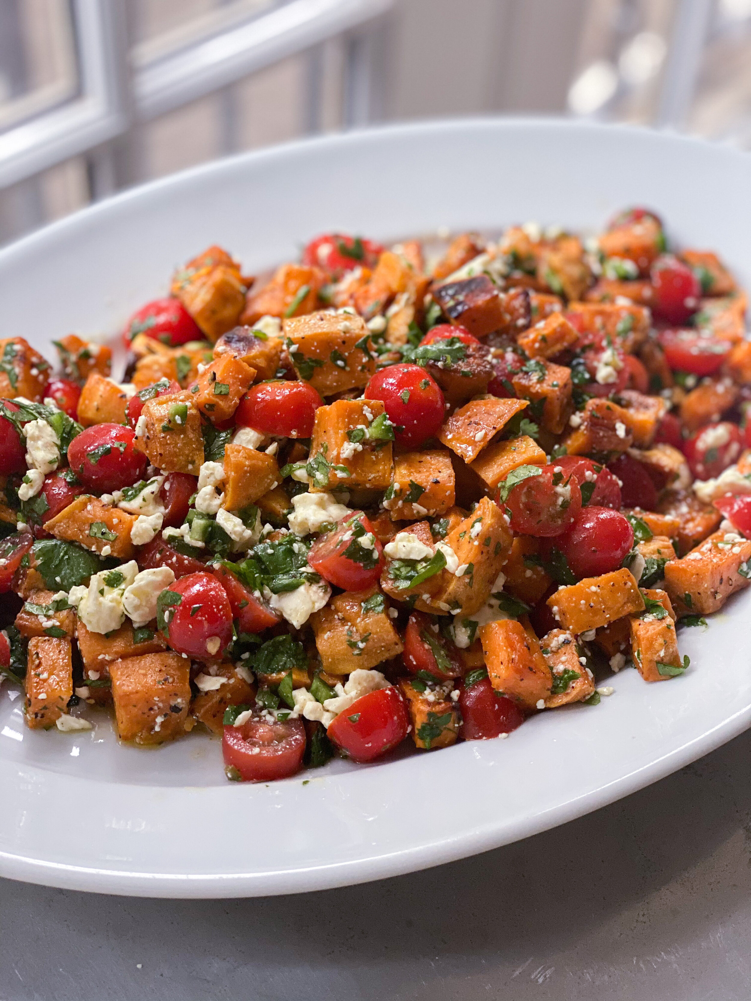 Sweet Potato, Cherry Tomato and Feta Salad