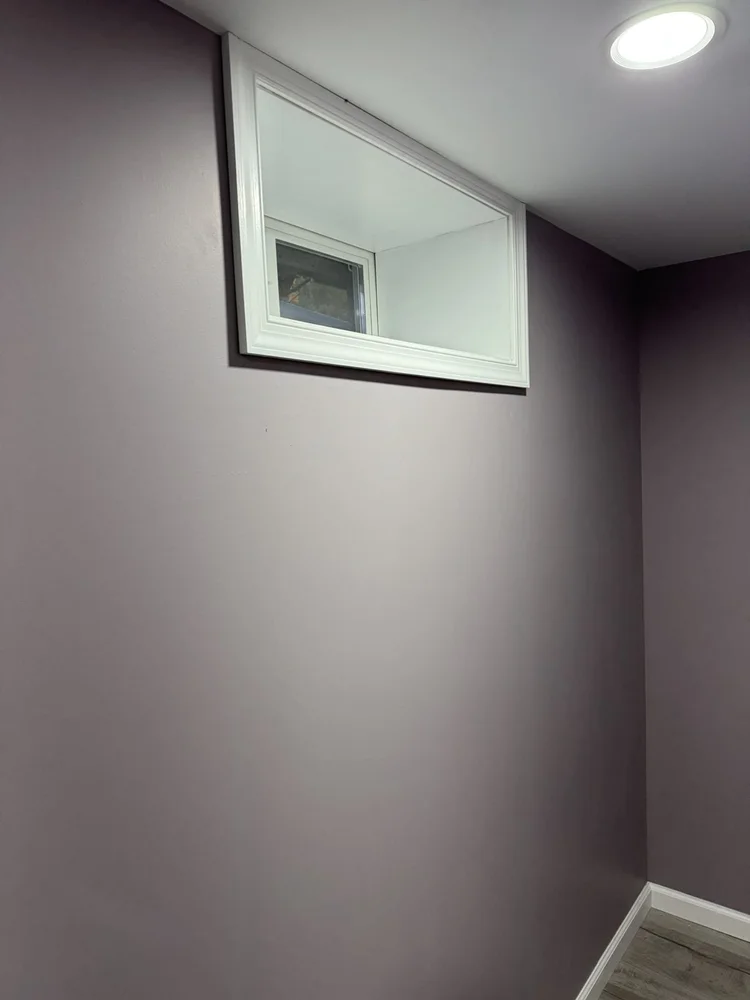 New window and recessed lighting – North Wales, PA basement remodel