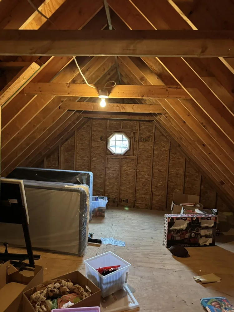 Unfinished attic before the remodel – Hilltown, PA attic playroom