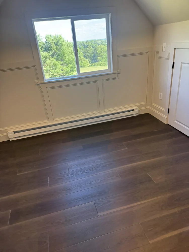 New window and Mohawk LVP flooring – Hilltown, PA attic playroom