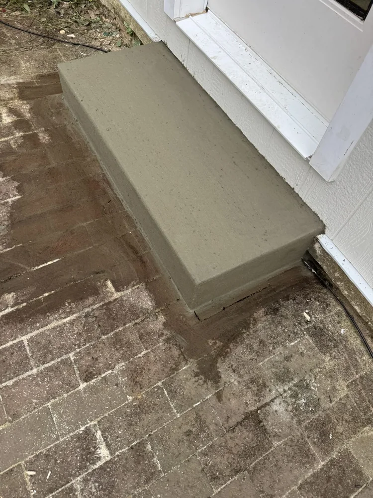 Fresh concrete step at the four season room door – Lower Macungie, PA four season room