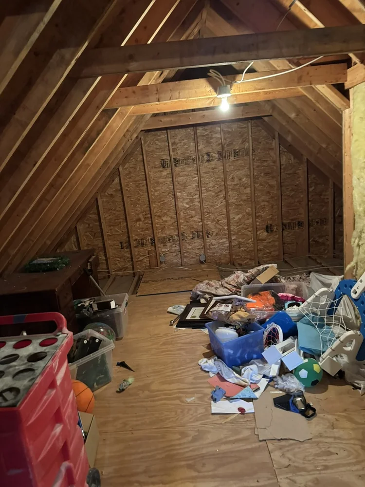 Unfinished attic before the remodel – Hilltown, PA attic playroom