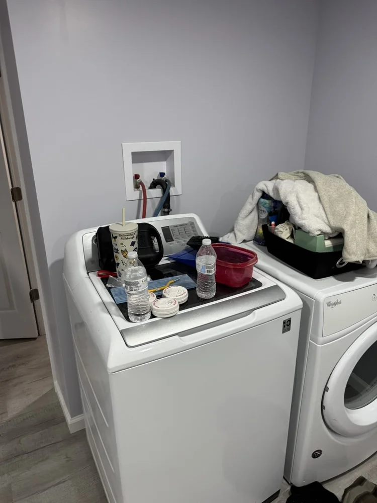 Washer and dryer in the laundry area – North Wales, PA basement remodel