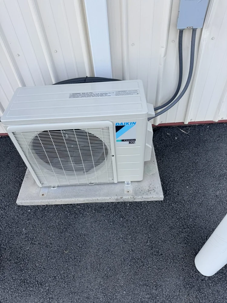 Daikin mini split outdoor unit – Hilltown, PA attic playroom