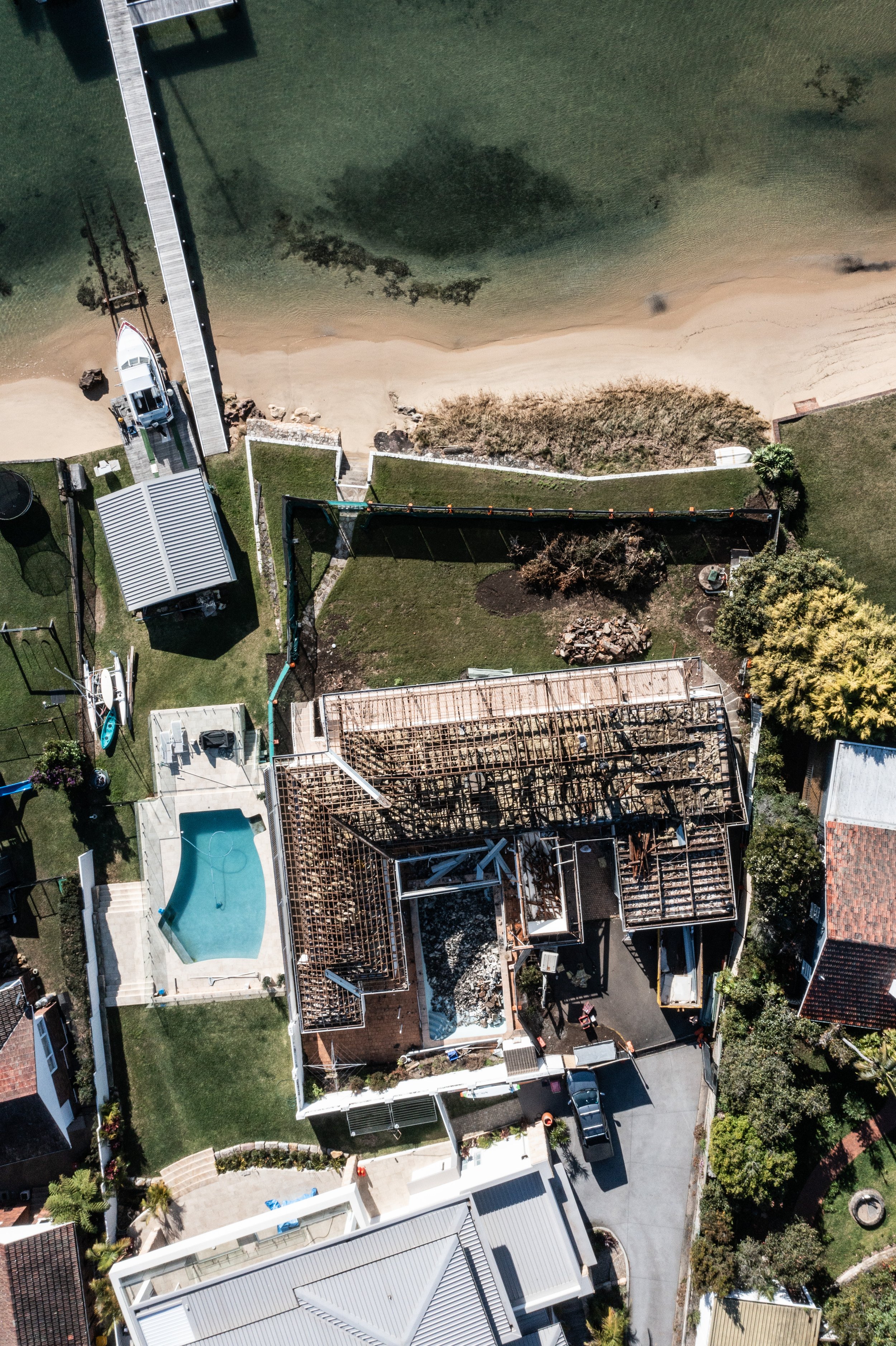 Aerial view of demolition project