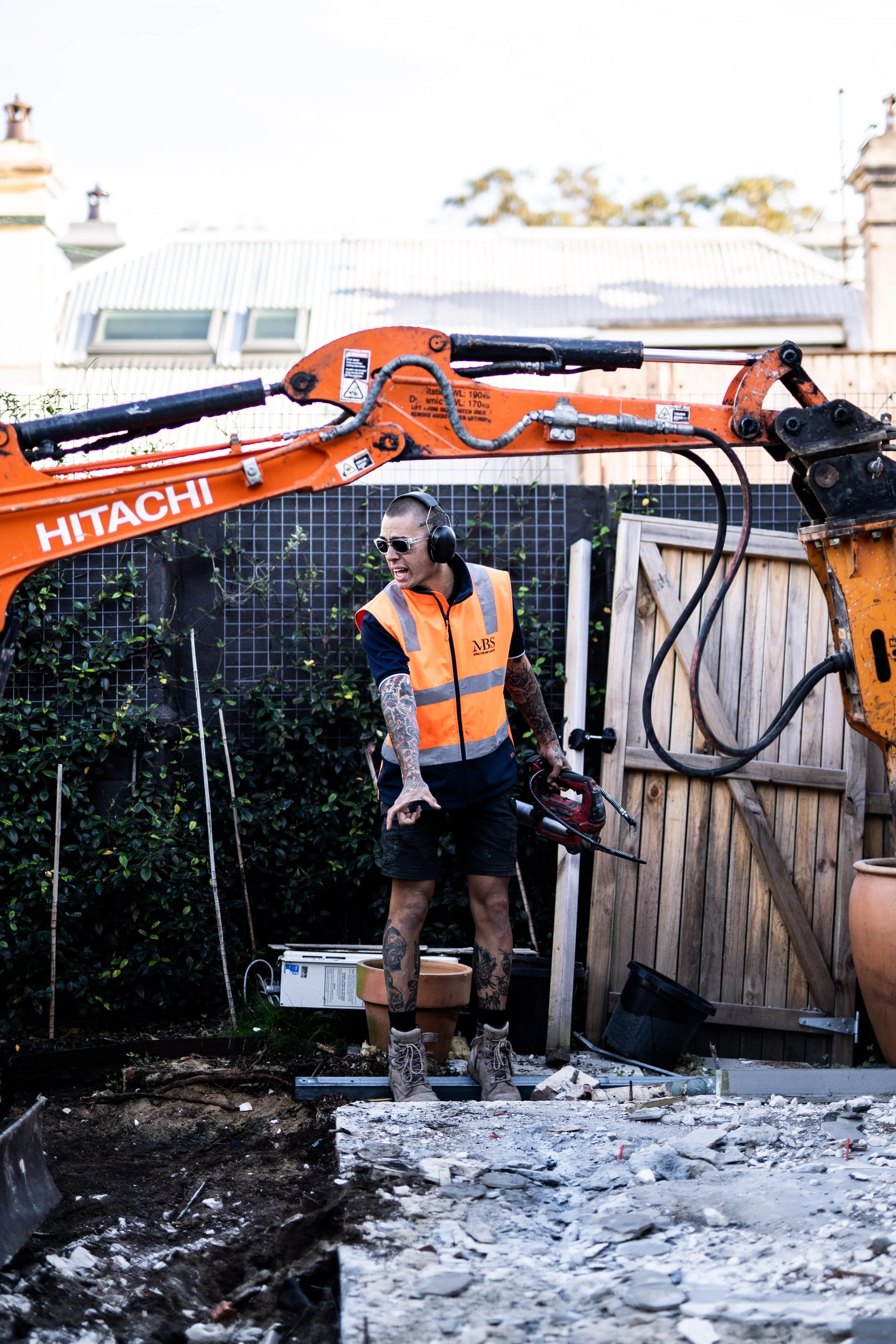 MBS team on demolition site