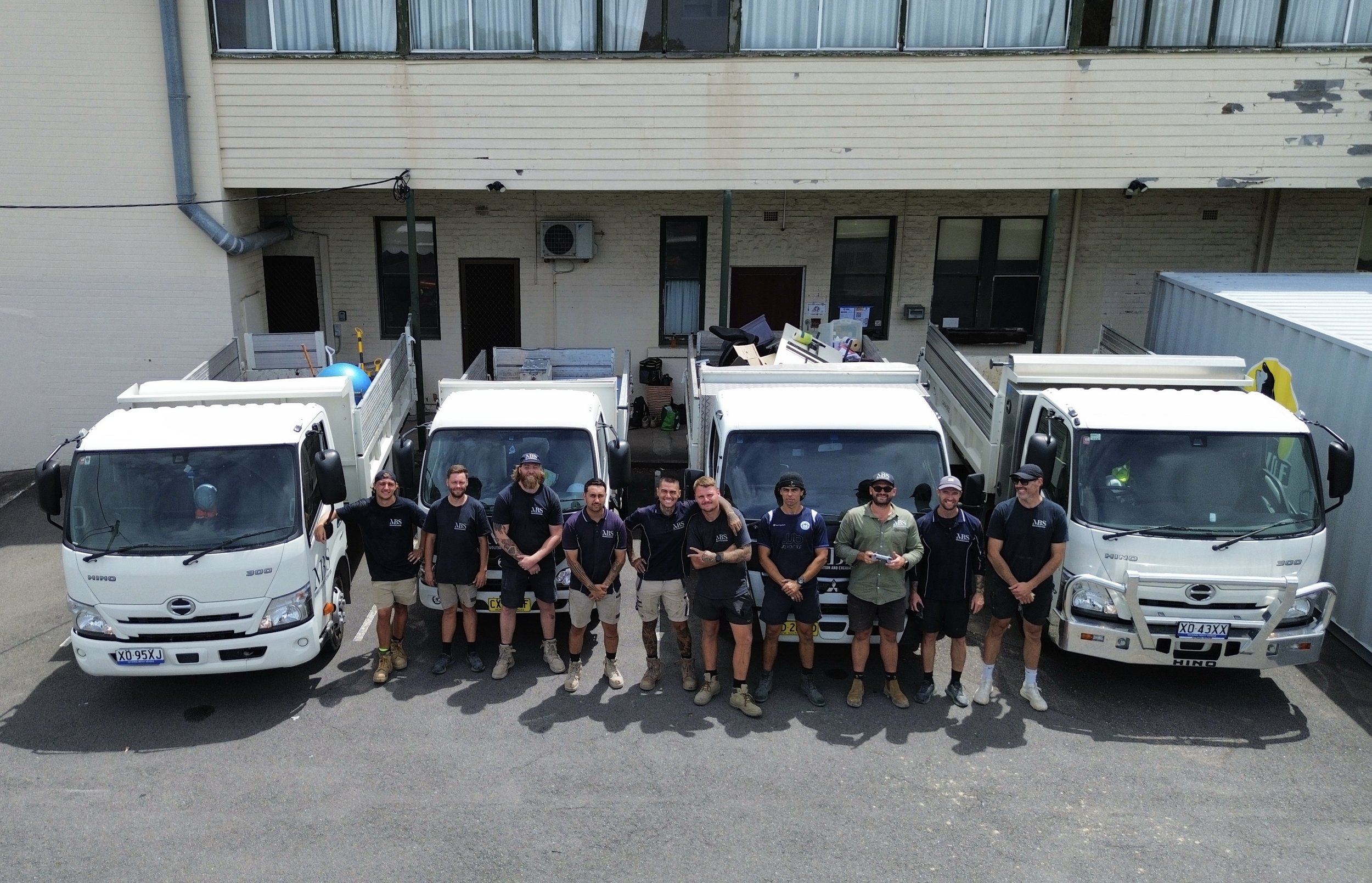 MBS Demolition team with fleet of Hino trucks