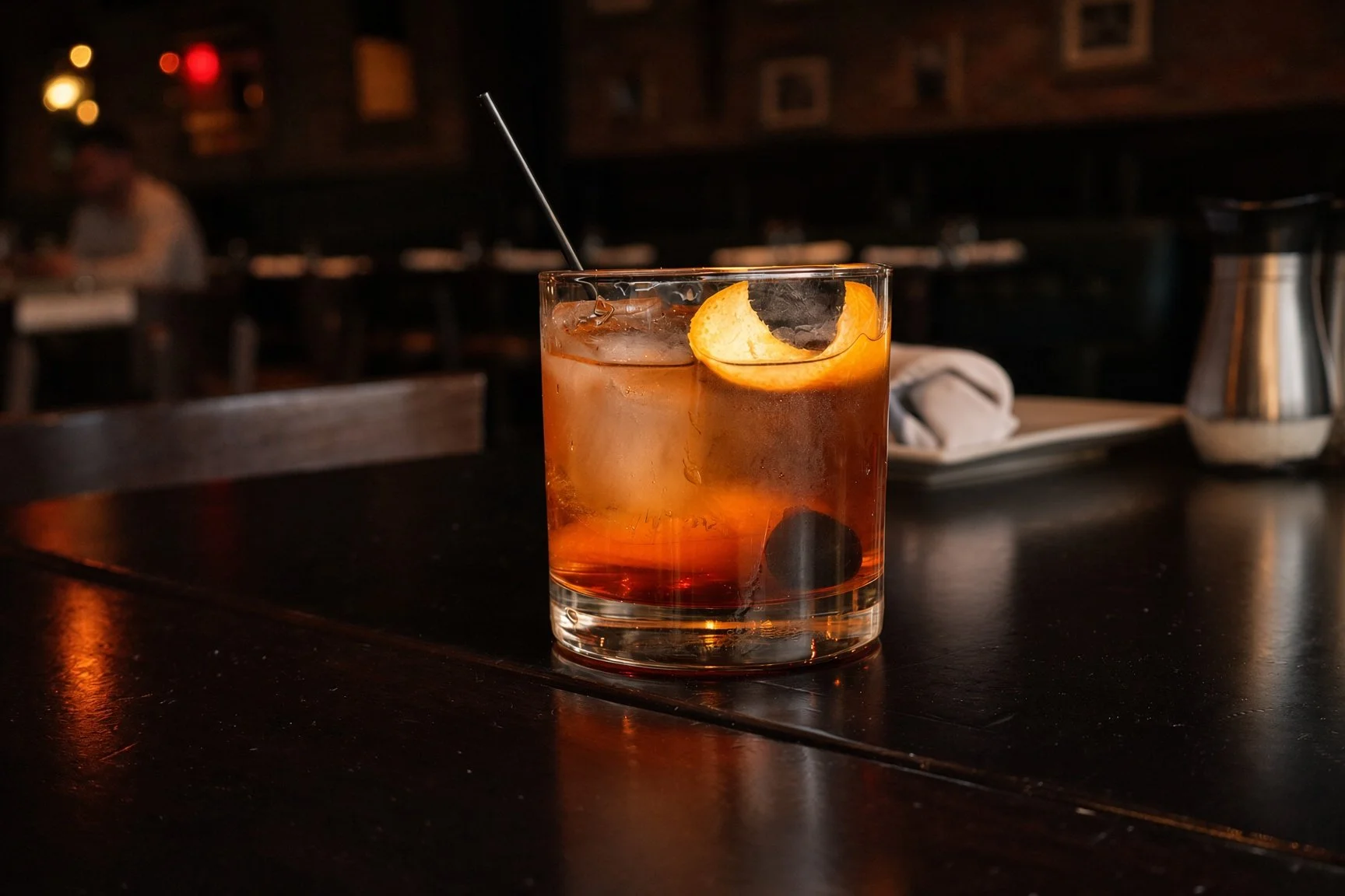 An old fashioned on the bar