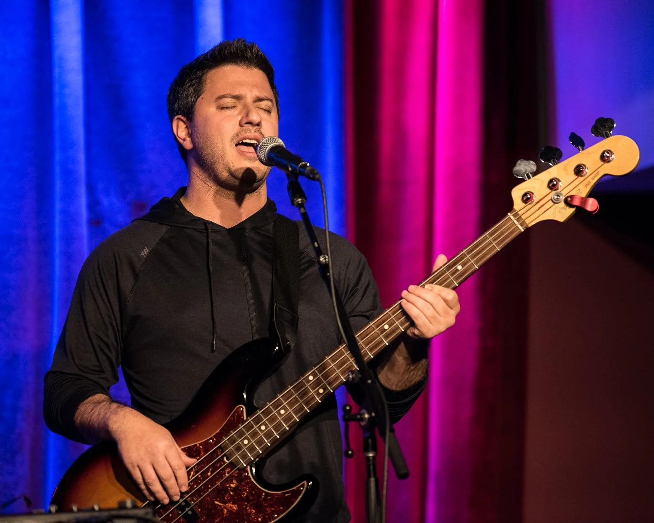 Ami Kozak singing and playing bass at City Winery