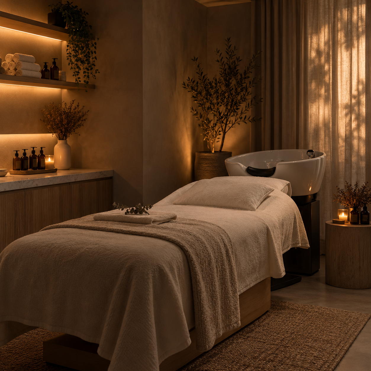 Private head spa treatment room at Vanilla Sugar Face & Body in Peoria