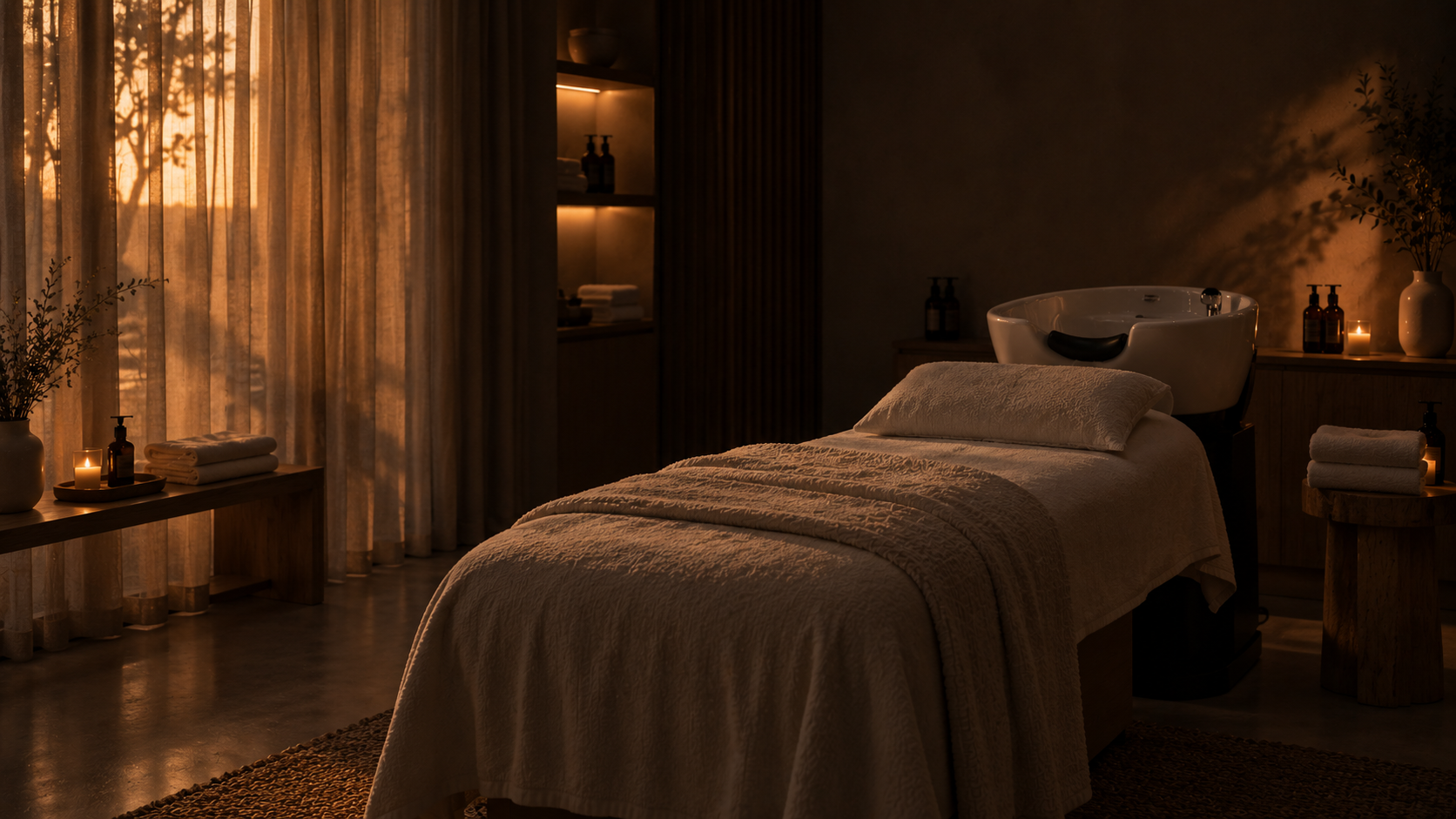 Head spa treatment room at Vanilla Sugar Face & Body