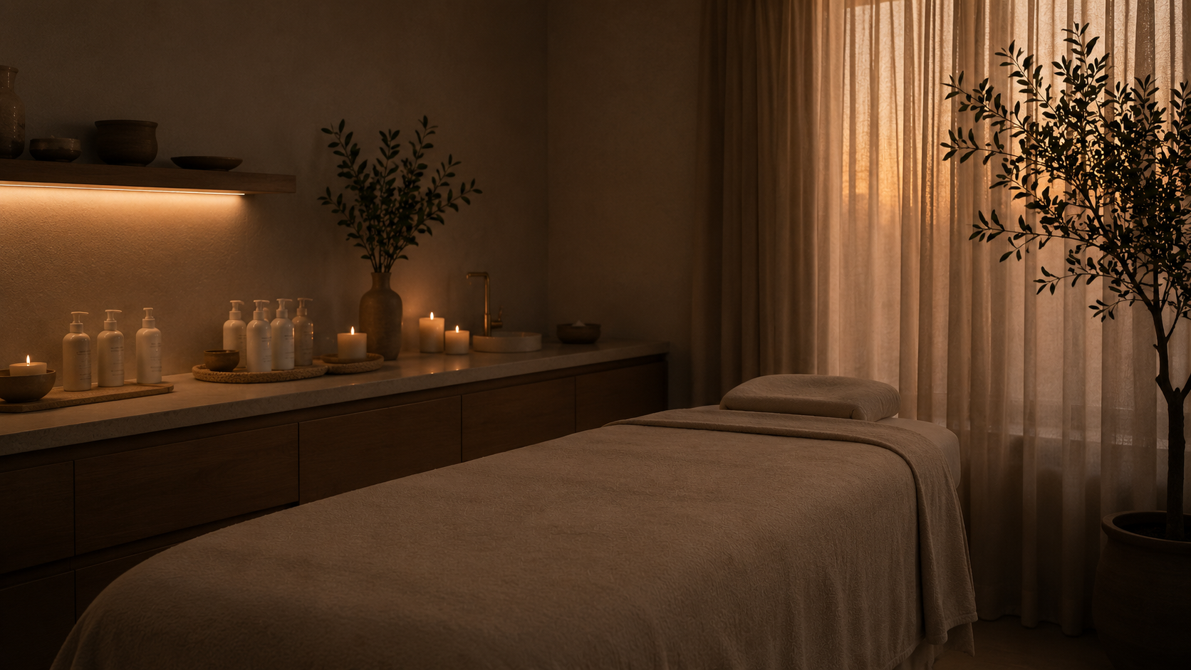 Calm treatment room at Vanilla Sugar Face & Body