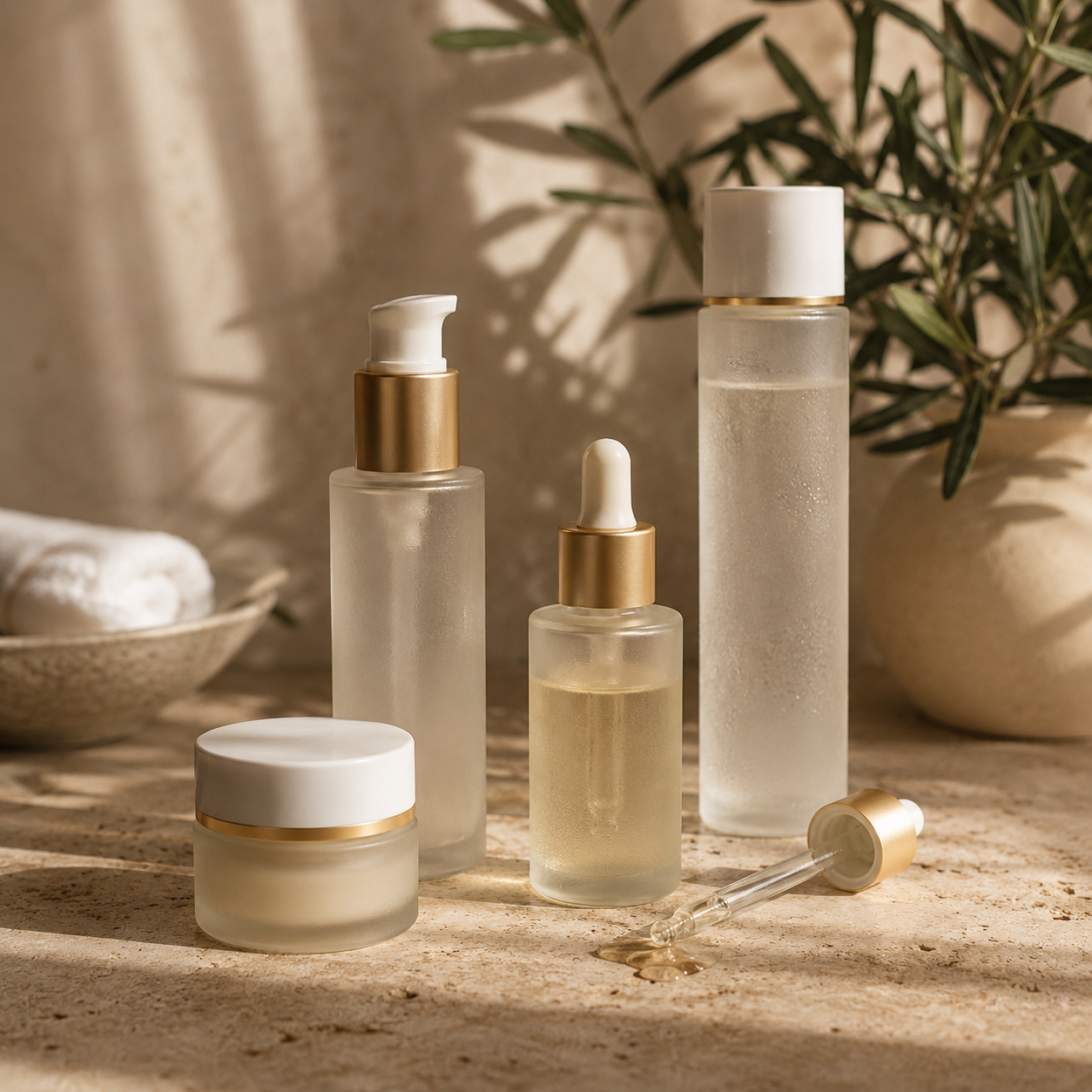 Professional skincare products recommended after microneedling