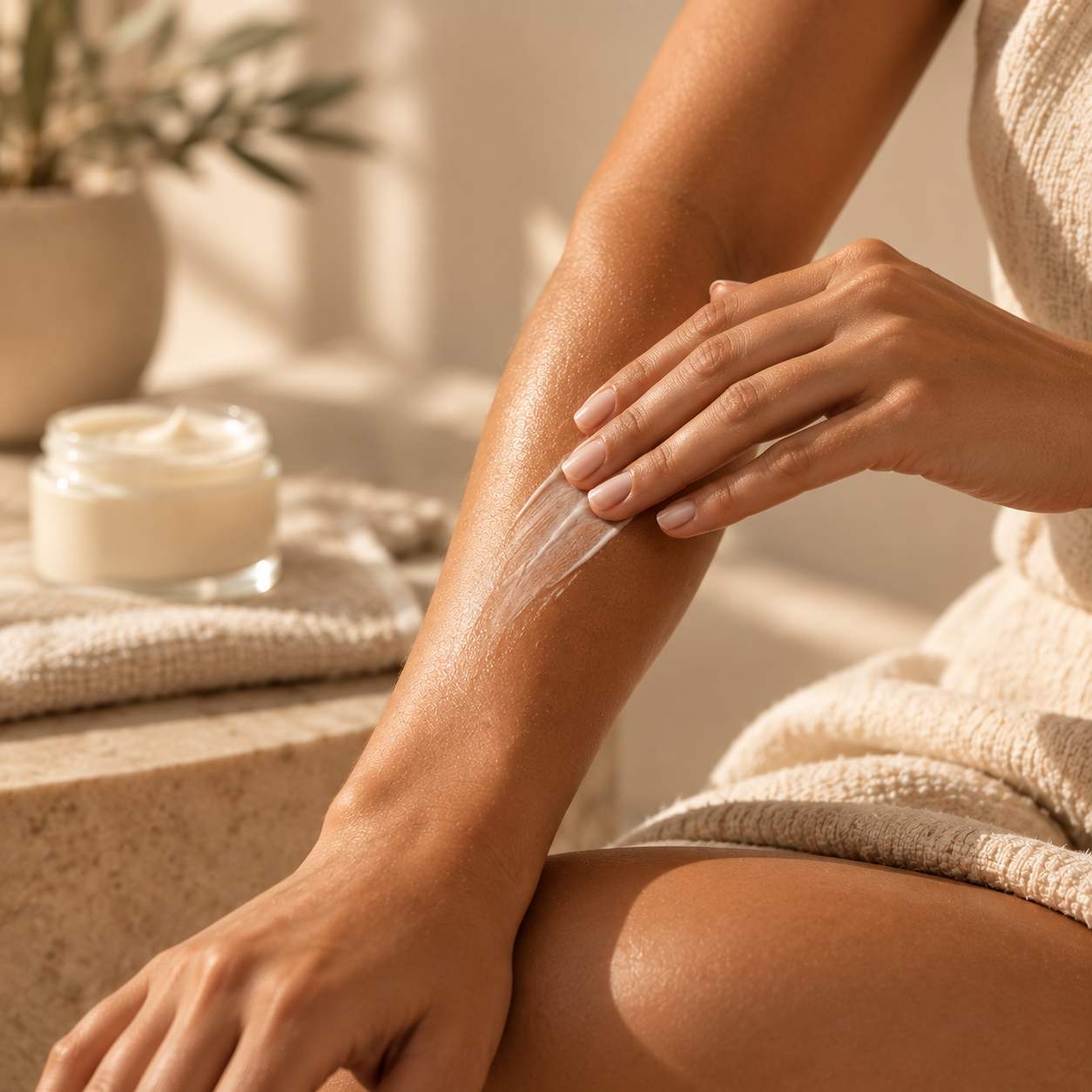 Moisturizing to maintain a spray tan