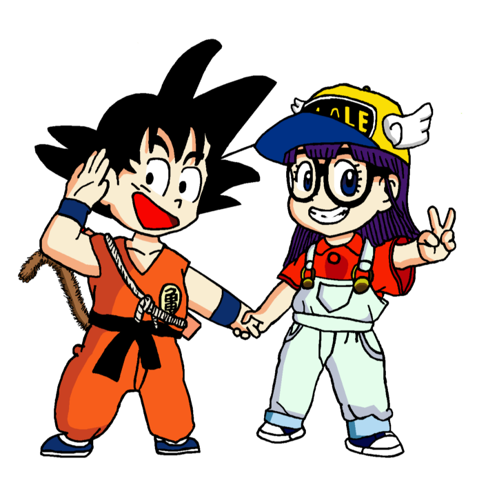 First fanart of Goku and Arale, my preferred pairing for my fanfics. 