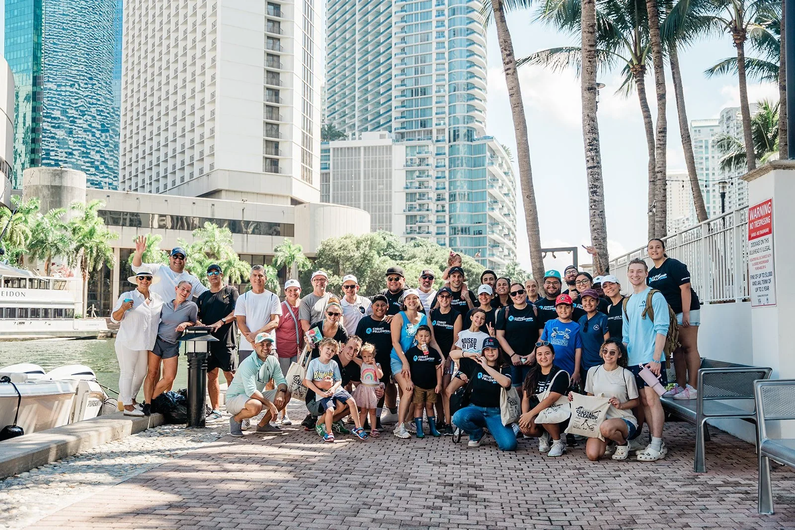 BHA neighbors gathered beside the water in Brickell