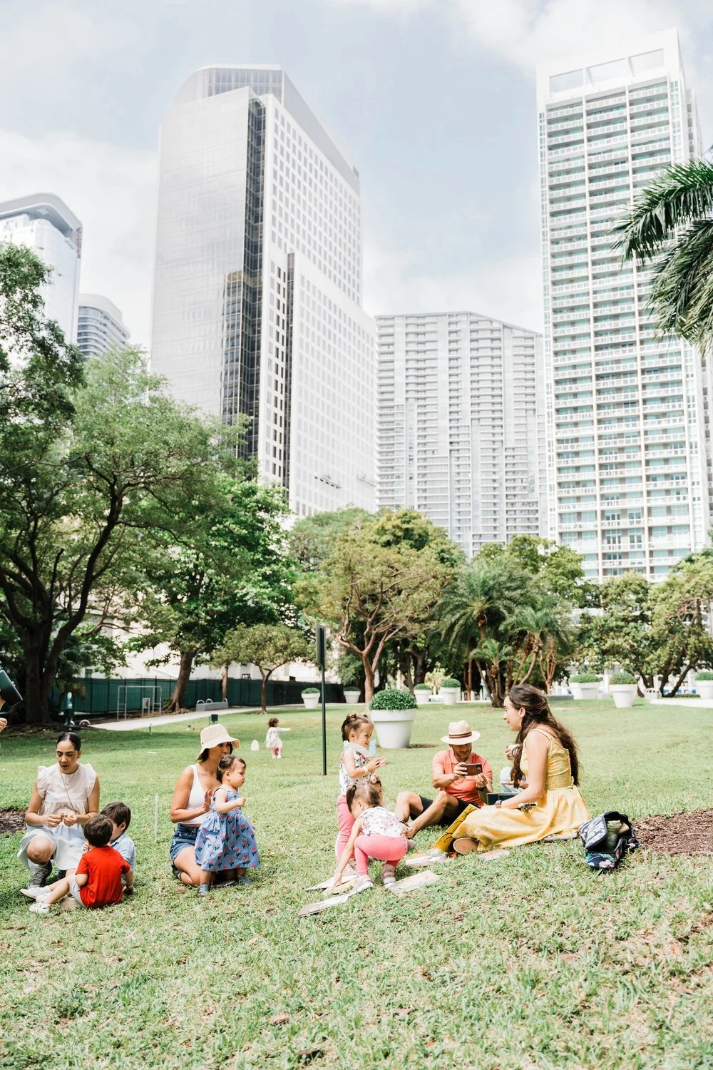 Neighbors enjoying a Brickell park