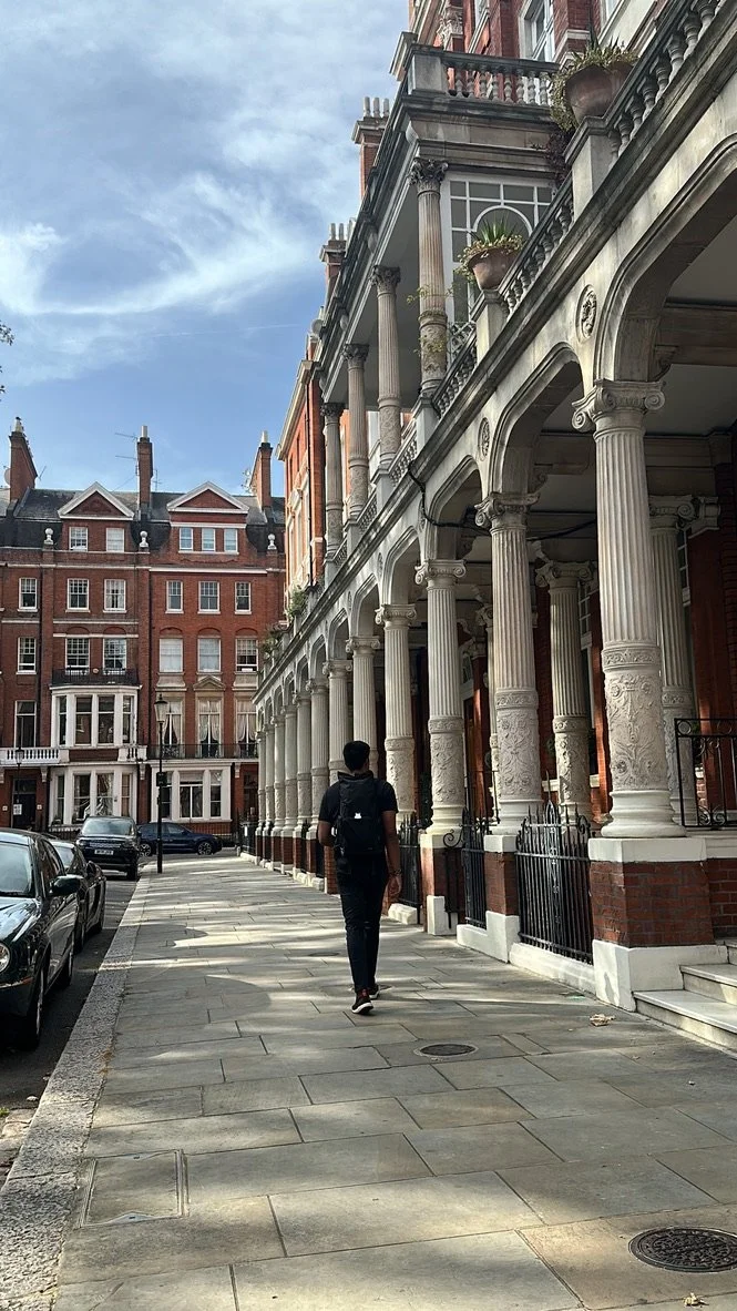 A quiet mansion block street in Central London