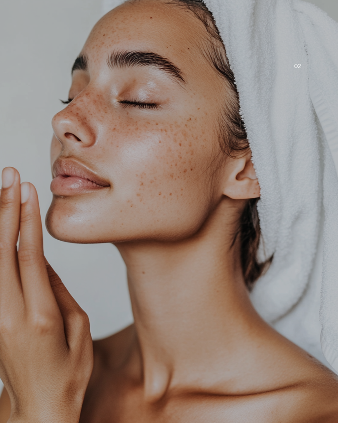 Profile of a face with a towel