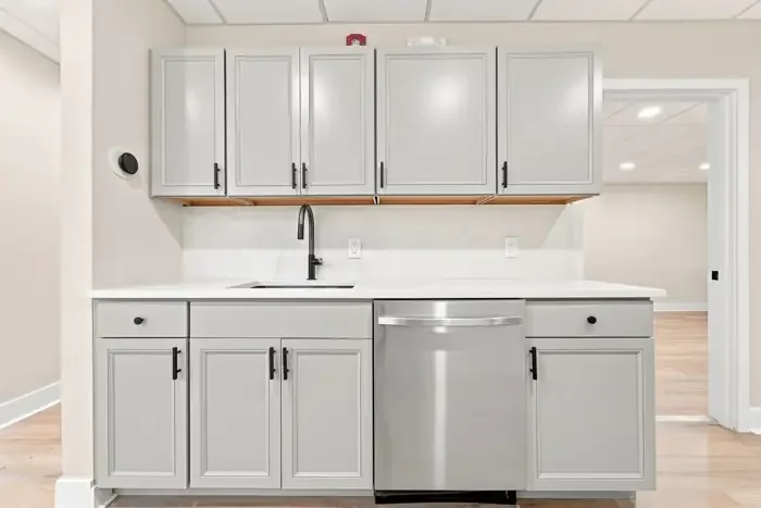 Catering kitchen with quartz counters