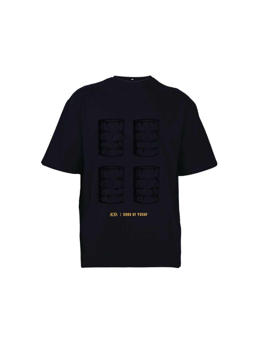 Black Sons of Yusuf Battle of the Black Gold Barrel Tee front design