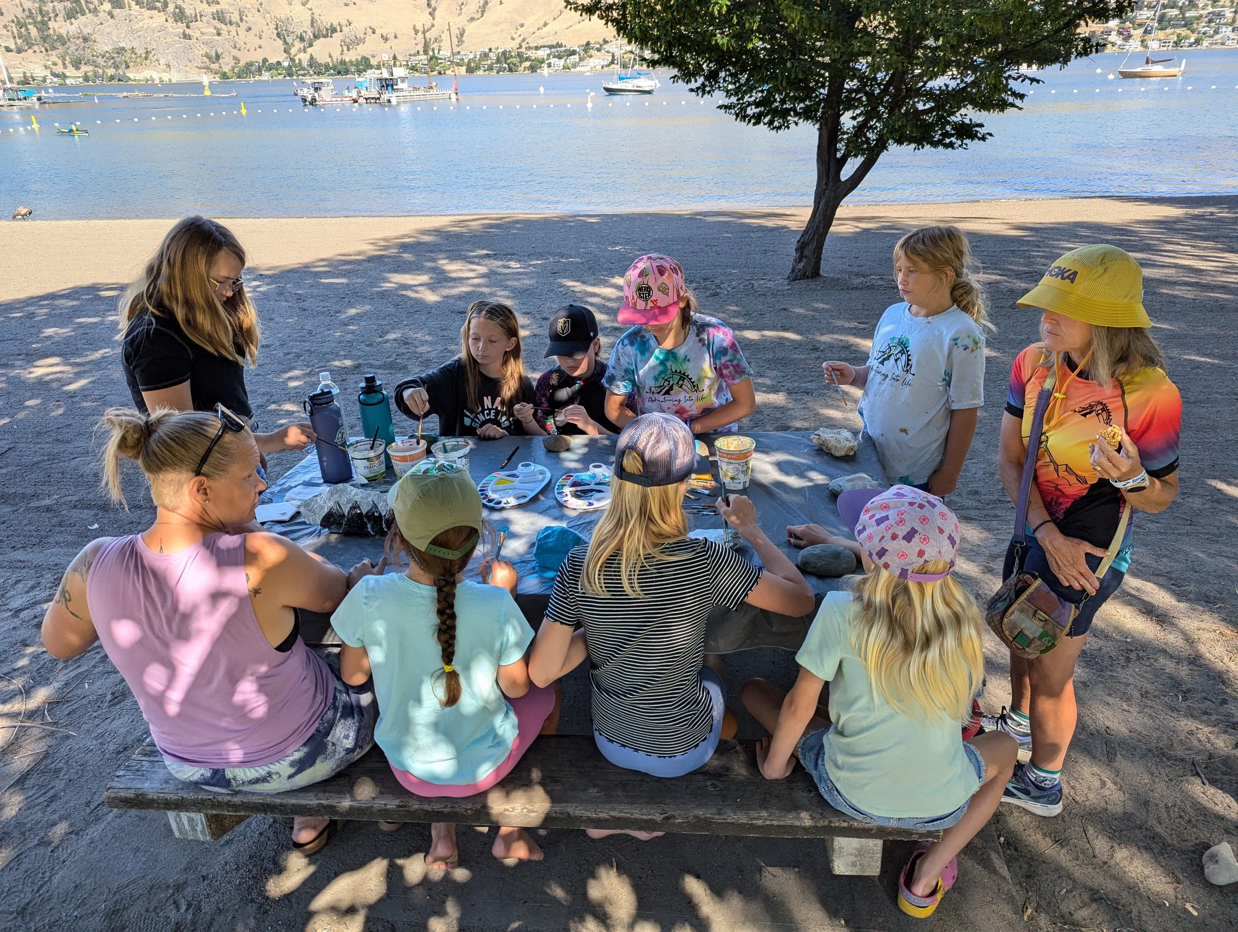 Girls adventure camp arts at the lake