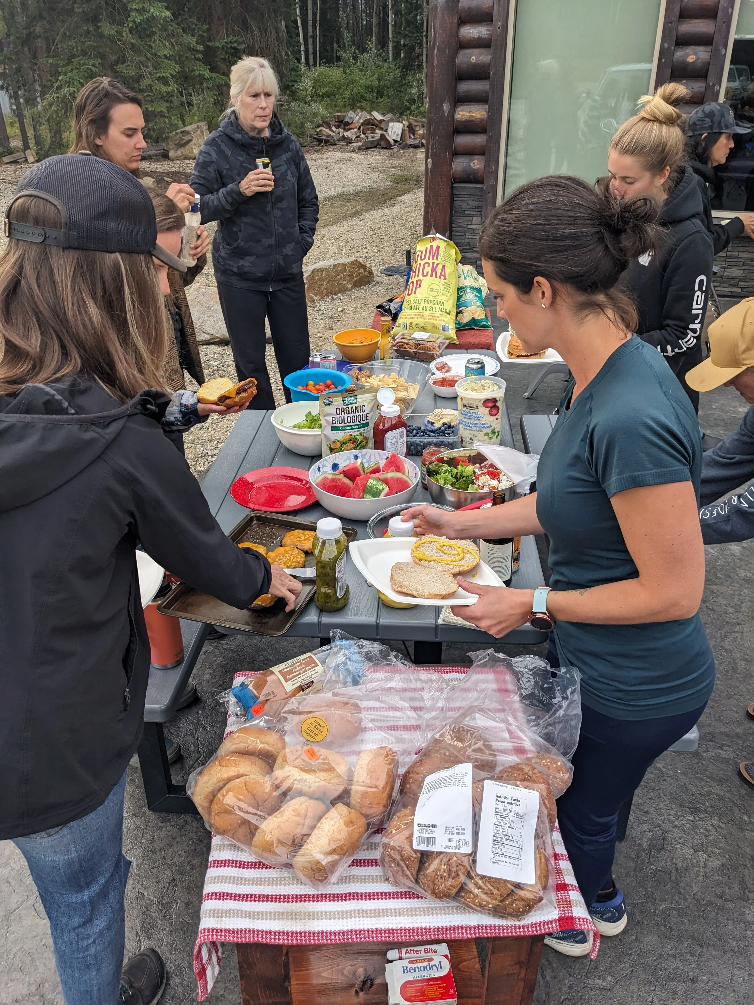 Trailhead lunch at Valemount Women's MTB Retreat