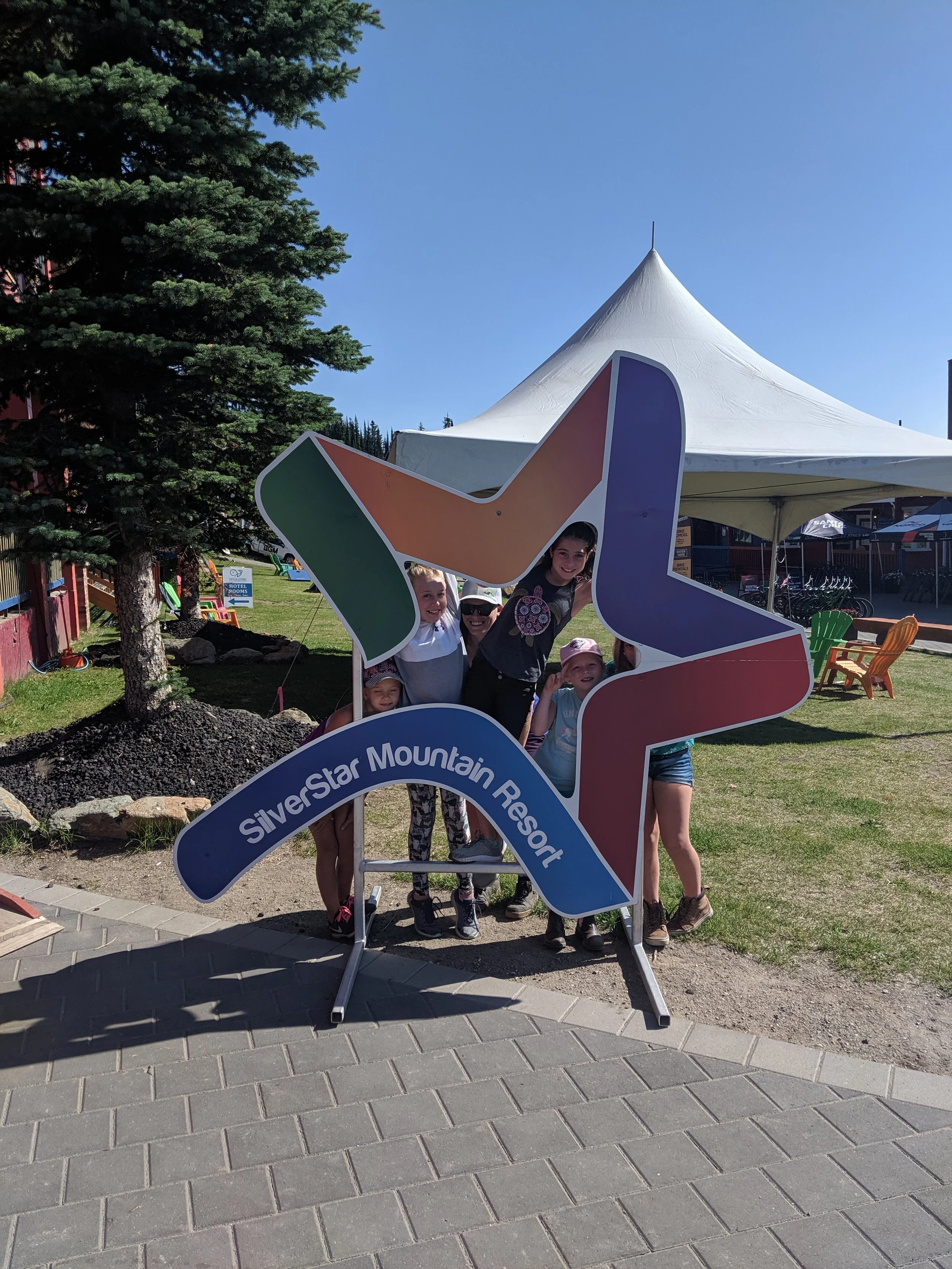 Girls at the first Riding Into Life girls' multisport camp at SilverStar in 2019