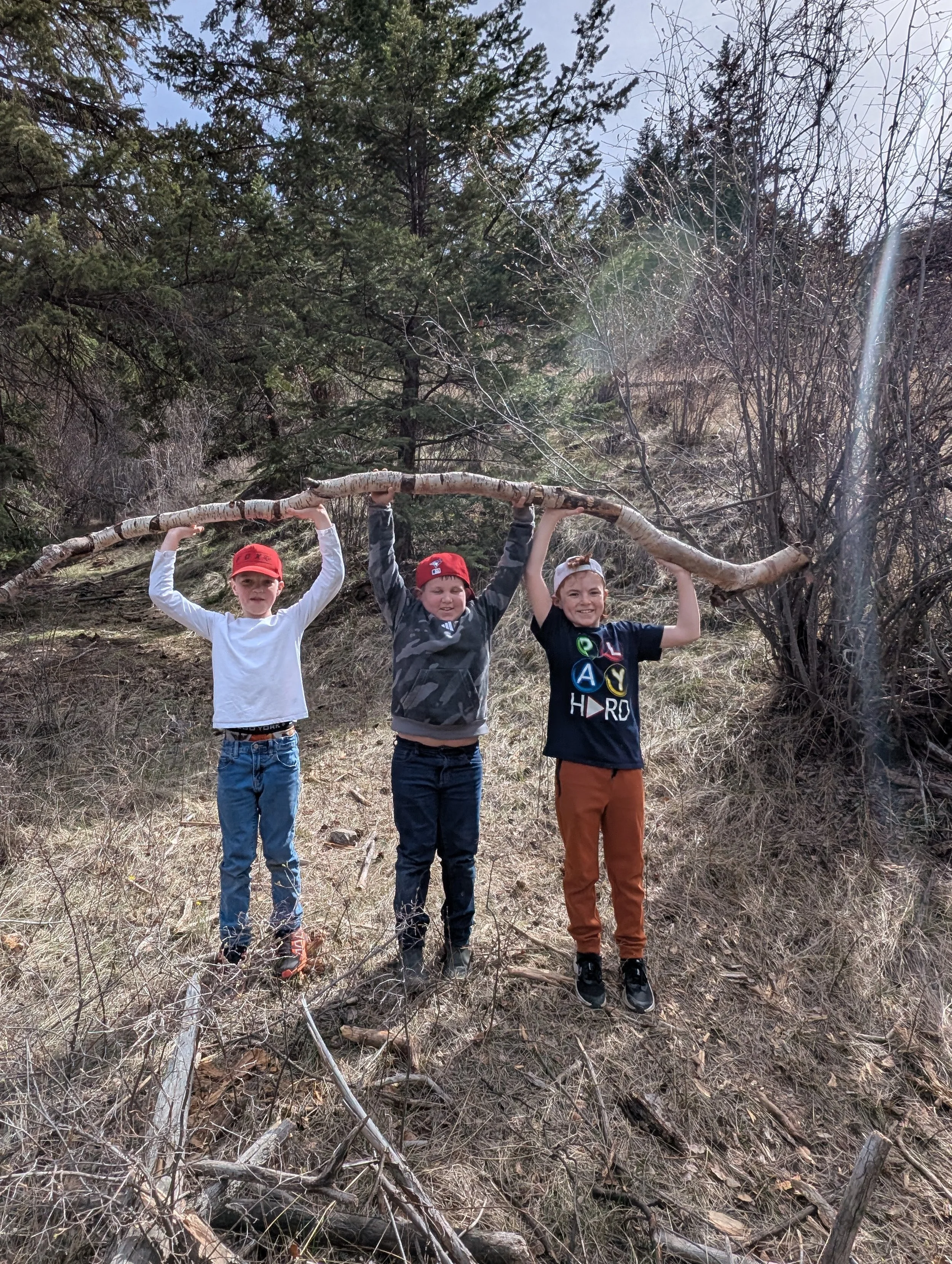 Kids on an outdoor adventure birthday party