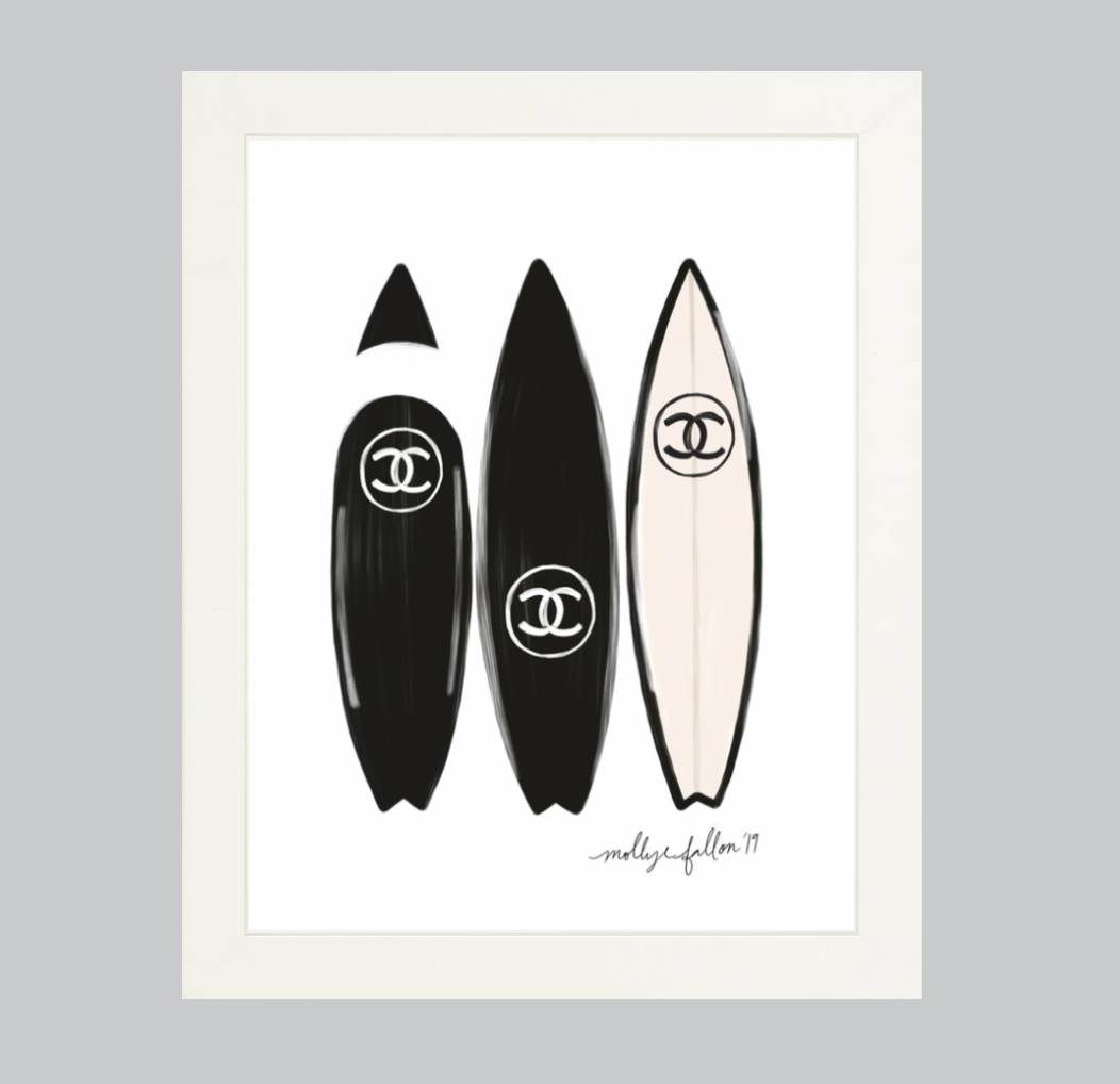 Chanel Surfboards Framed Print — Molly E. Fallon