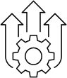 Gear With Arrows Pointing Up