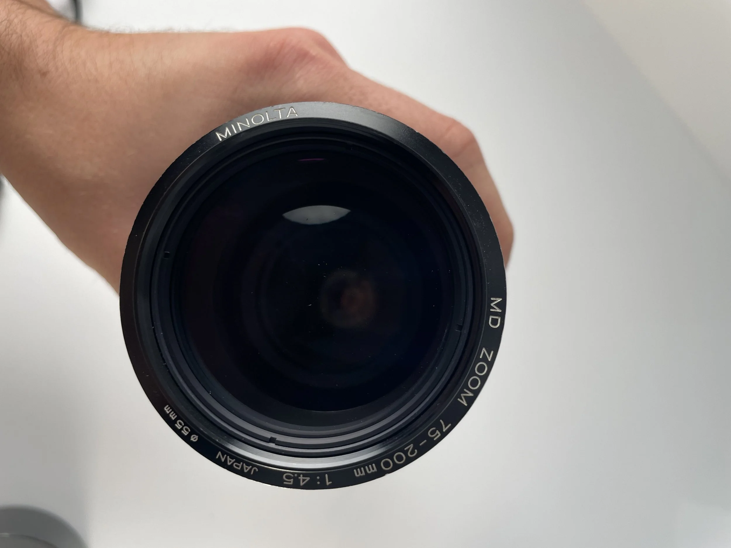 Minolta MD Zoom 75–200mm f/4.5, front view.