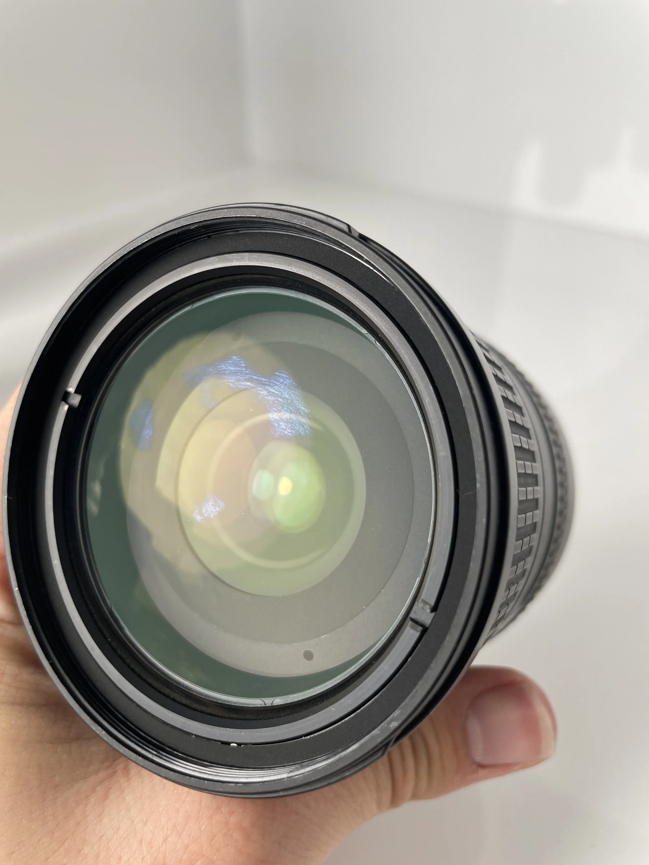 Nikon 18–200mm, front element view.