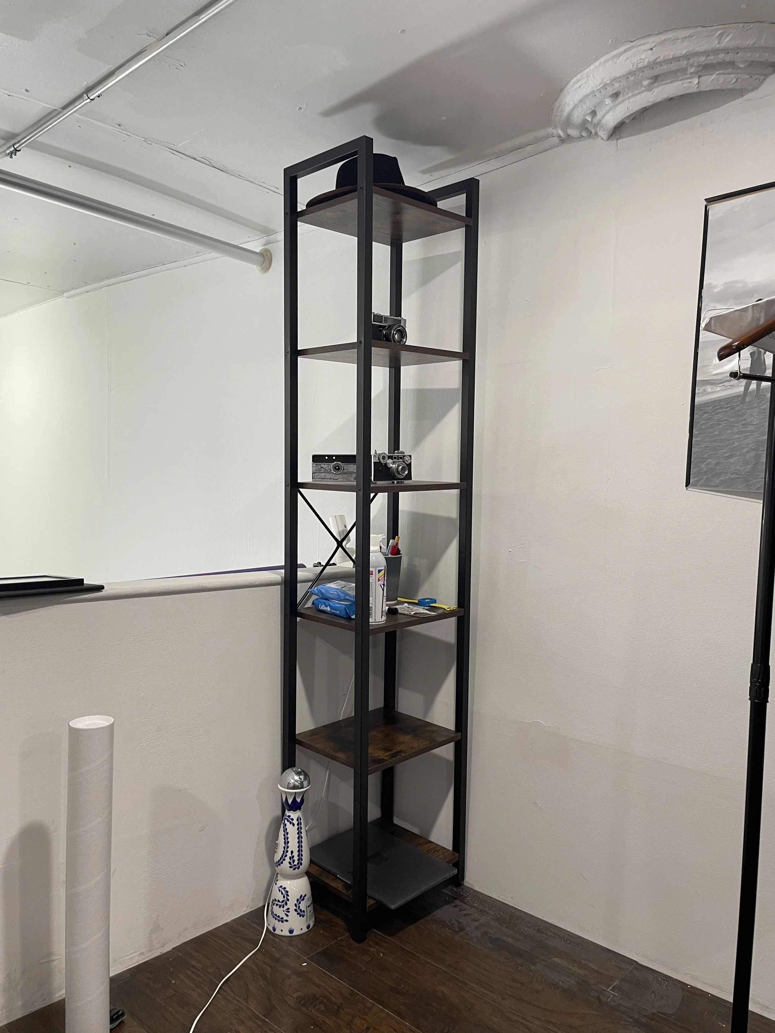 Narrow tall shelving unit — IMG_2342