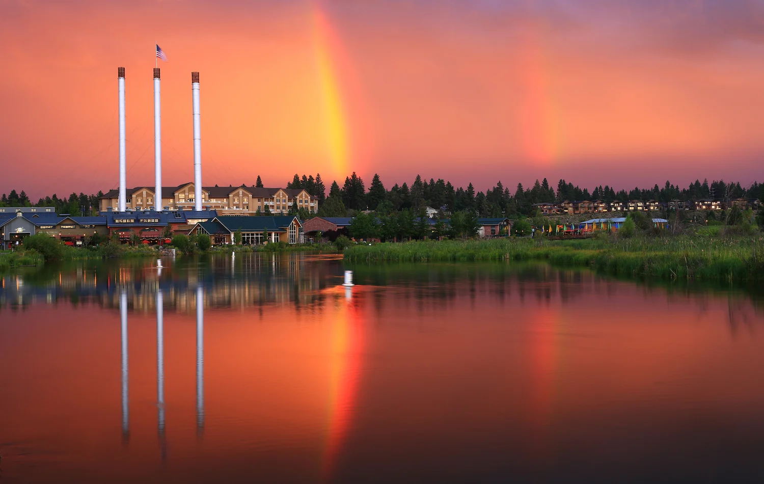 Old Mill District and Deschutes River in Bend, Oregon