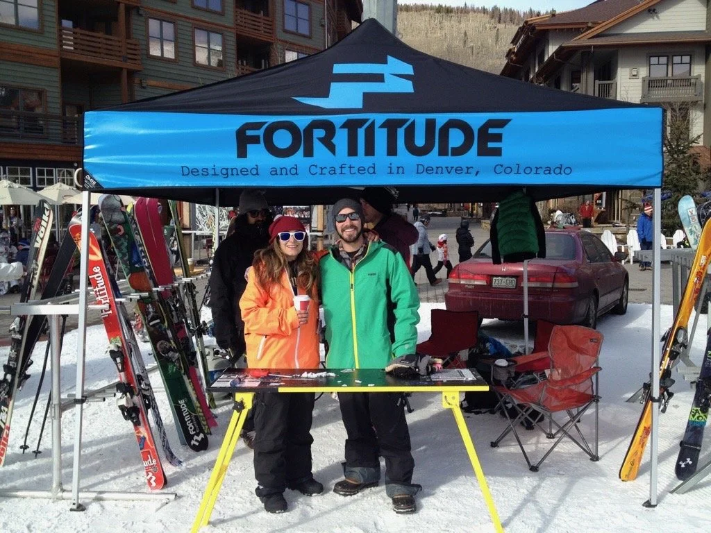 Nick at the Fortitude Skis tent