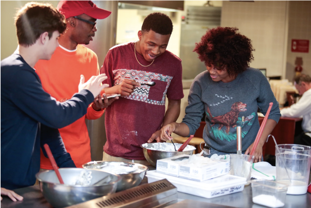 Young people participating in a community activity.