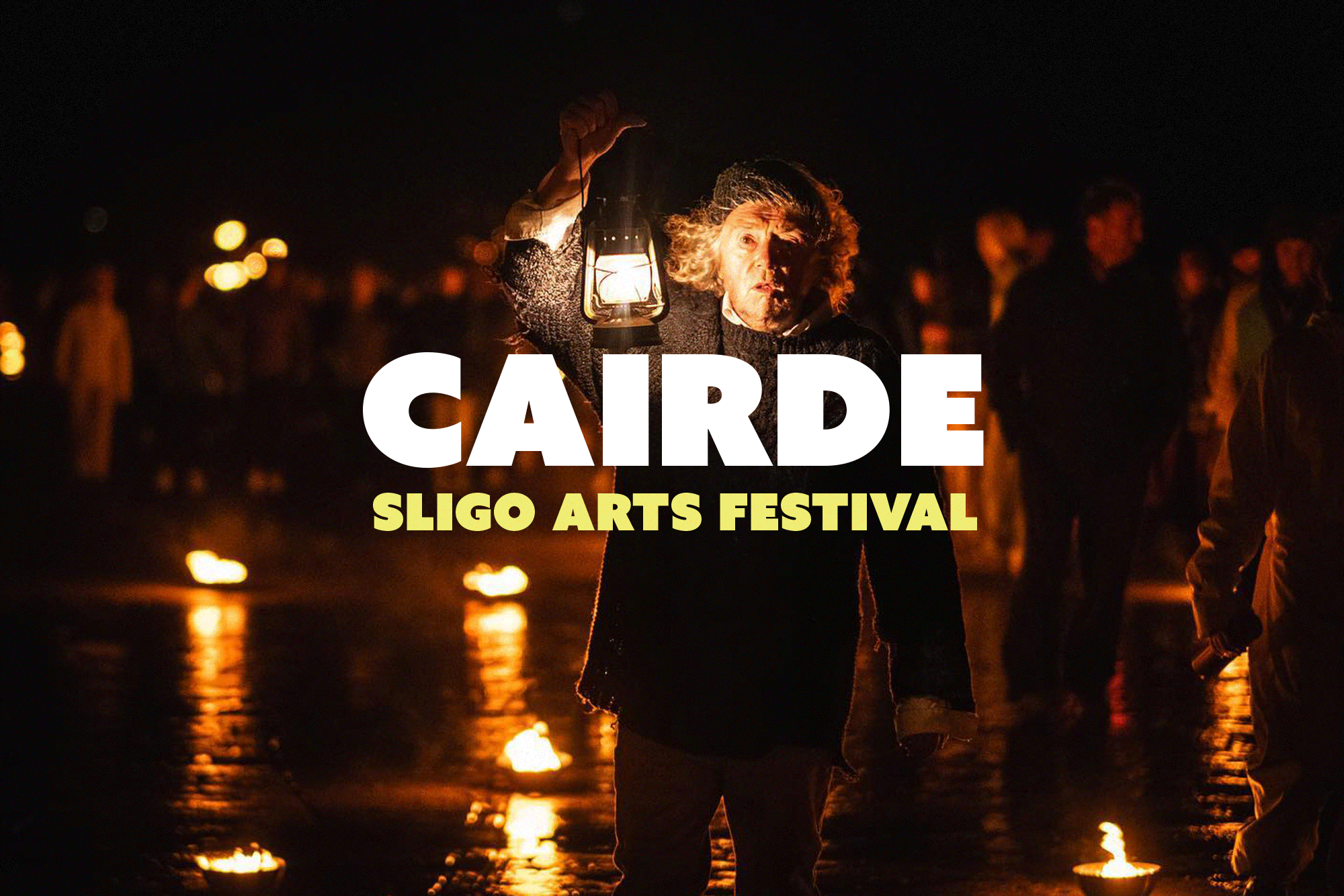 Cairde Sligo Arts Festival, branding gif with logo over images of festival events
