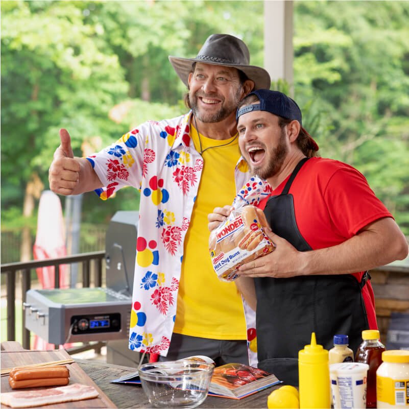 McLemore Boys grilling with Wonder Bread