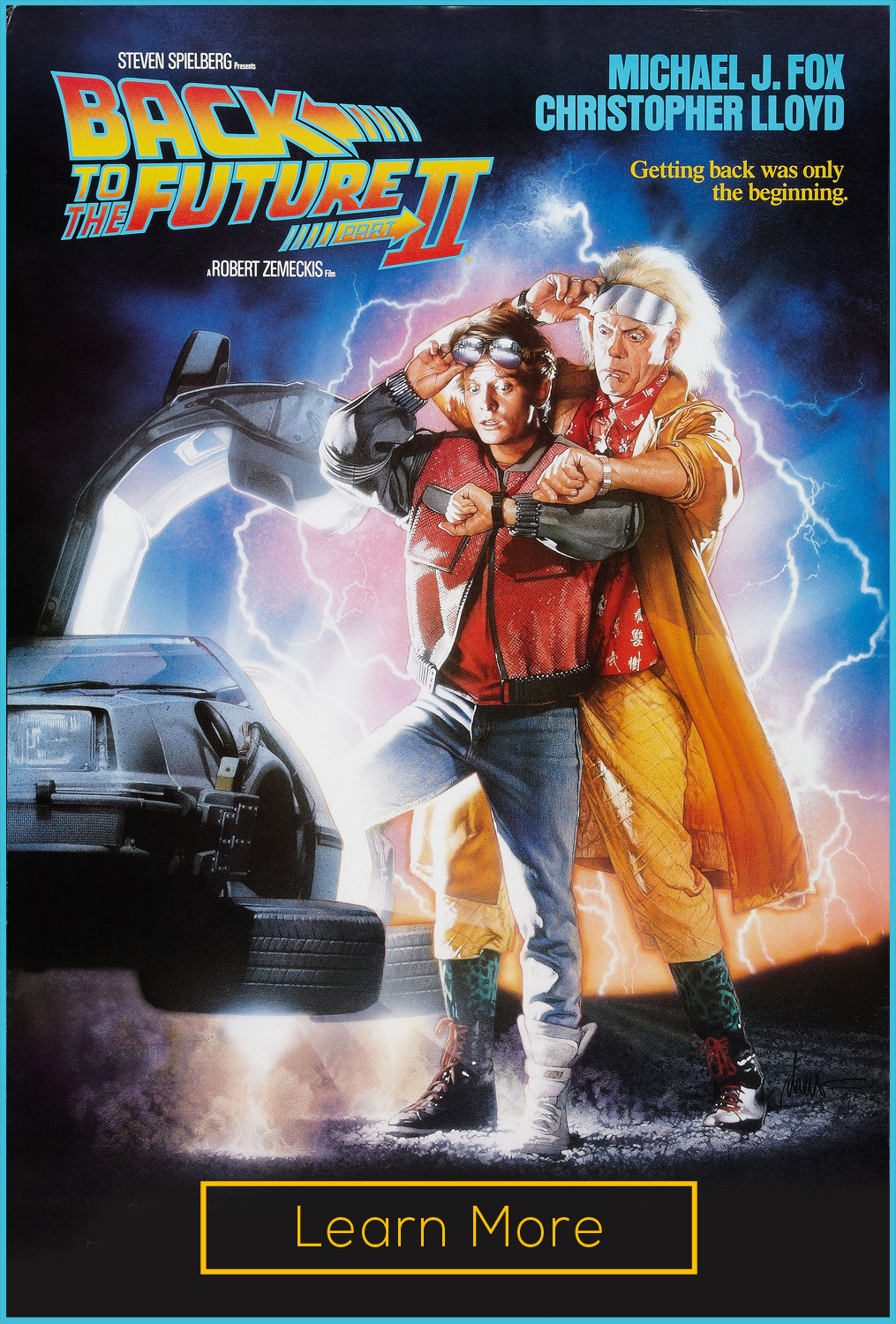 Fox Back To The Future Movie Poster ** Michael J Delorean 24" x 36" 