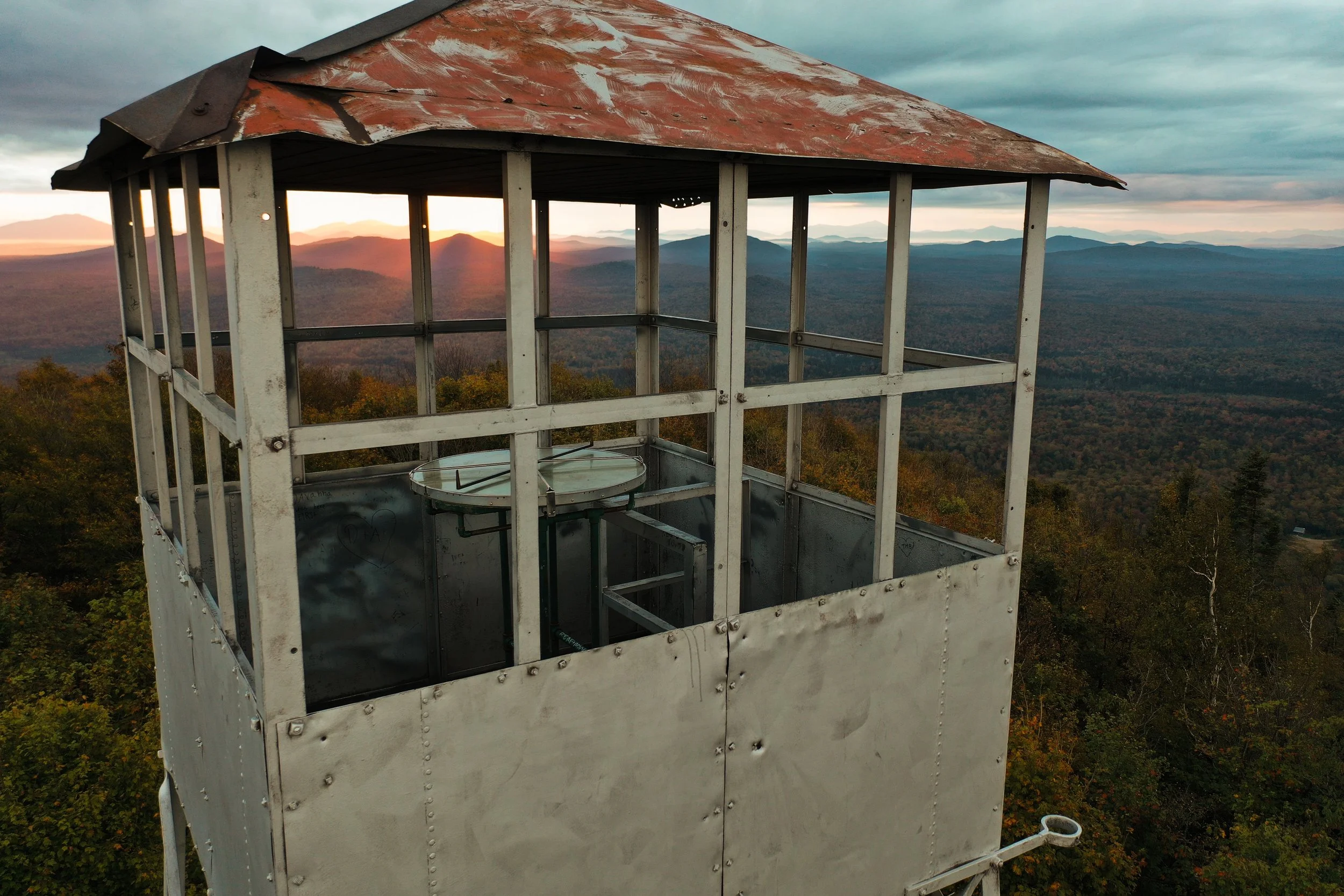 Aerial drone photo over Azure Mountain, NY