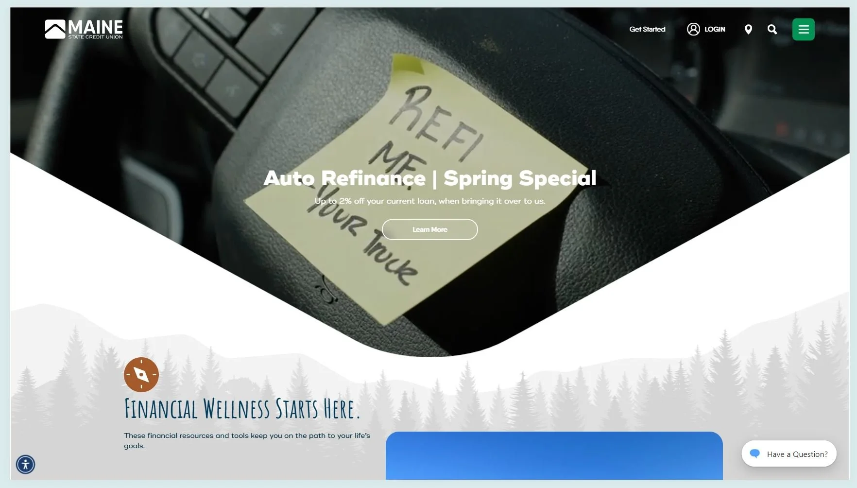 MSCU homepage with auto refi spring special hero