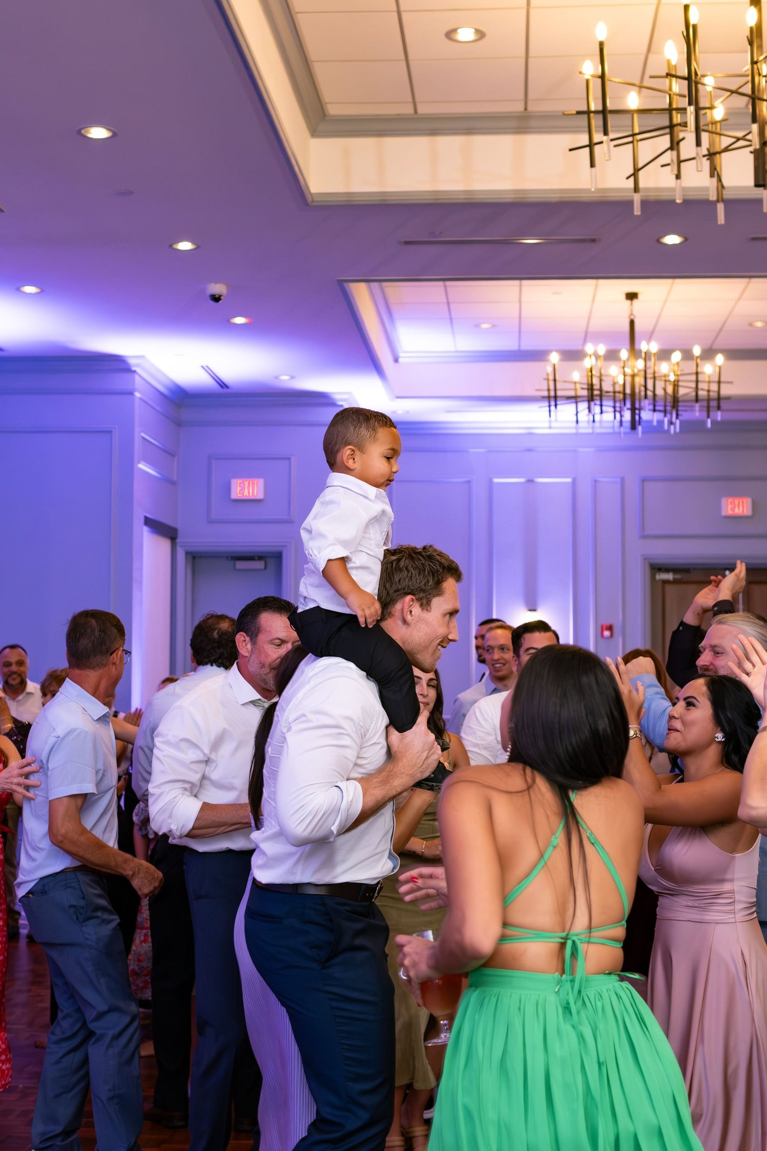 Nicole dancing with her father during the parent dances at Portland Sheraton at Sable Oaks South Portland Maine summer wedding photography VMG Productions