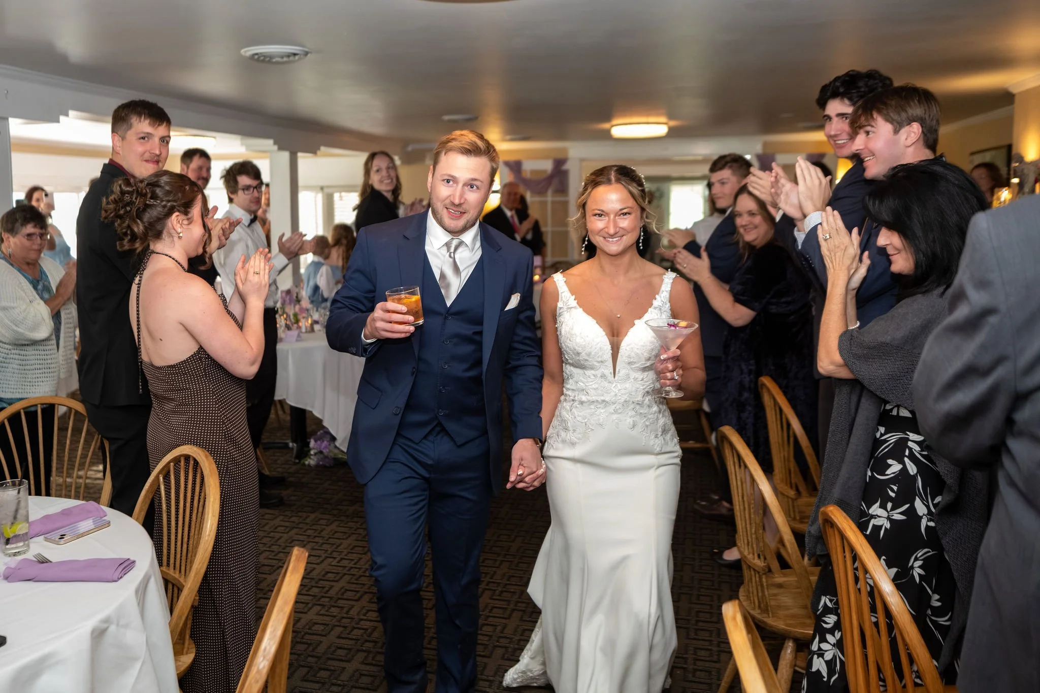 Beth and Cameron mother son dance on the reception floor at Augusta Country Club Manchester Maine spring wedding photography VMG Productions